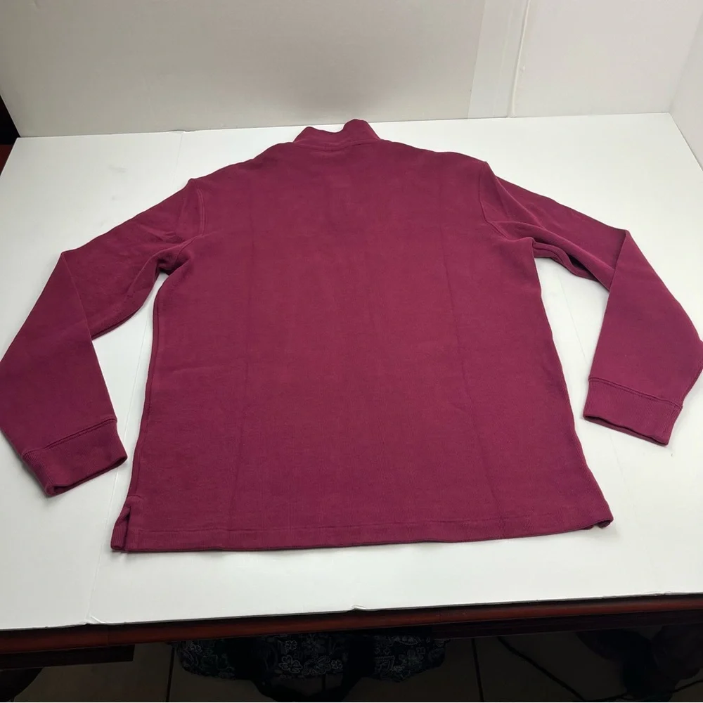 Polo Ralph Lauren Burgundy Maroon Quarter Zip‎ Pullover Mens Size Large Cotton